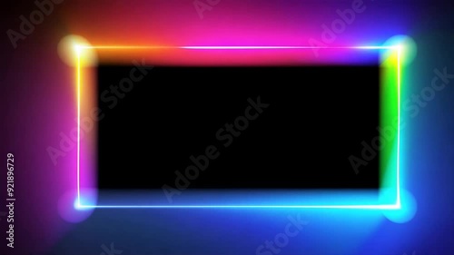 A gradient rectangle frame with smooth transitions of color, providing a modern and stylish border for digital designs, enhancing visual appeal, motion video