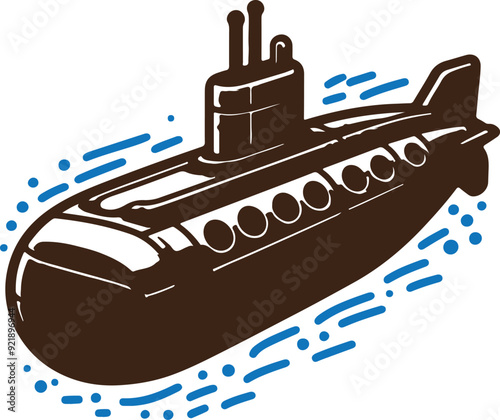 simple illustration of submarine vector icon for web