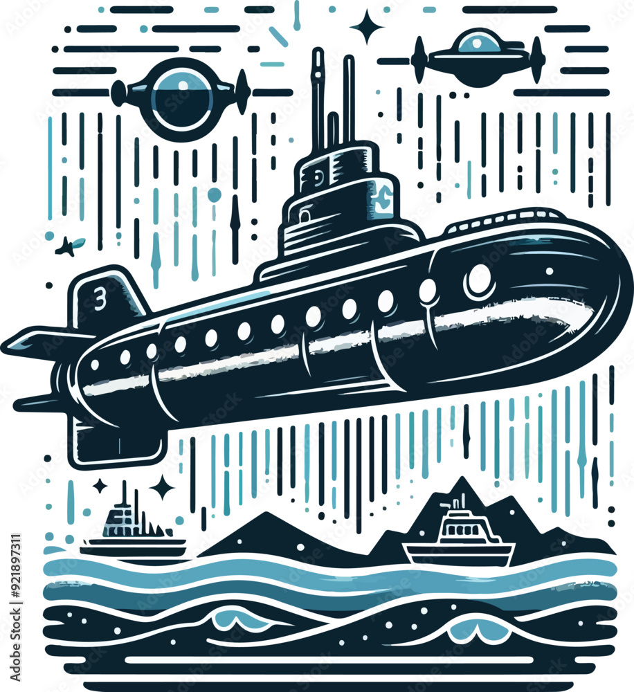 vector illustration of a submarine vector illustration of a submarine