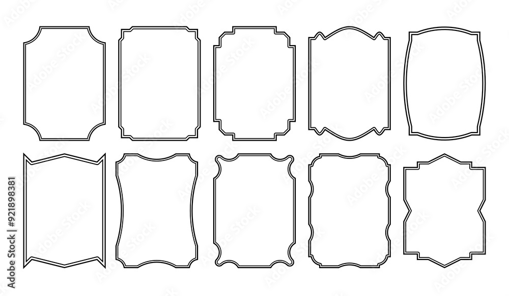A set of simple vintage style frames