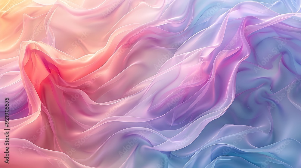 Abstract waves in pastel colors, gentle curves of mint, lavender, and peach, flowing and dynamic, hd quality, ethereal and light feel, seamless blending. --ar 16:9 --v 6.0 --s 250 --style raw Abstract waves in pastel colors, gentle curves of mint, lavender, and peach, flowing and dynamic, hd quality, ethereal and light feel, seamless blending. --ar 16:9 --v 6.0 --s 250 --style raw