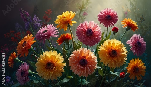 Vibrant Garden of Blossoms