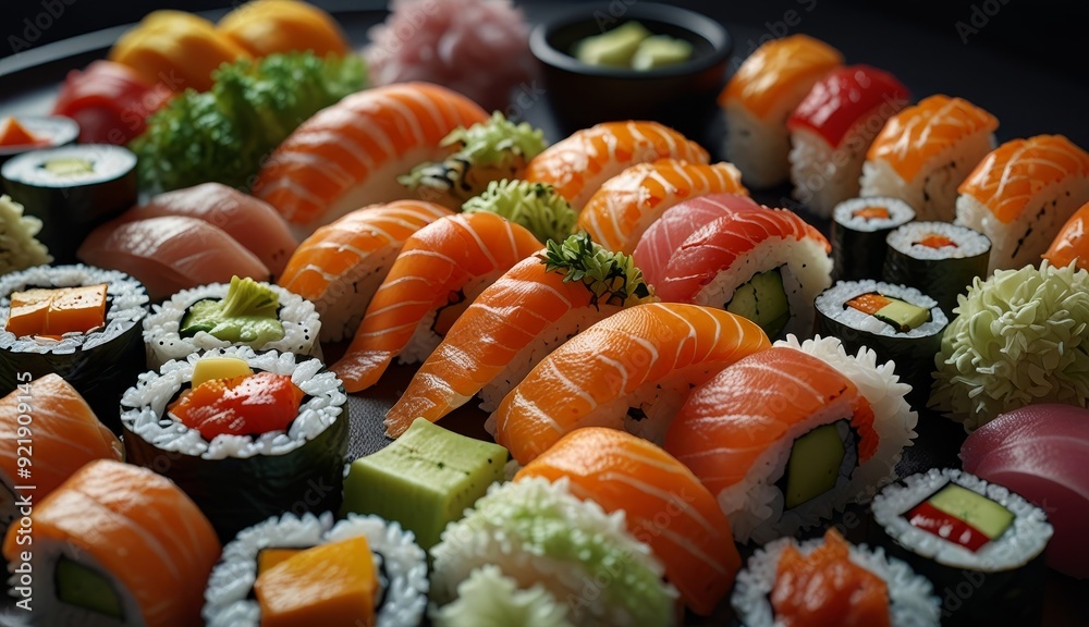 Delicious Sushi Platter Display Delicious Sushi Platter Display