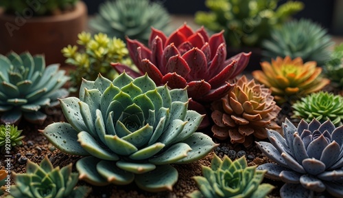 Vibrant Succulent Garden Display