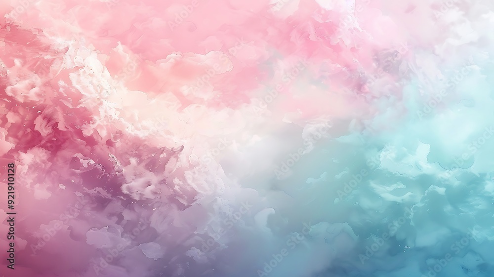 Fototapeta premium Ombre effect with pastel hues, blending soft pink, mint, and lavender, seamless transitions, high-definition quality, ethereal and calming design, light feel. --ar 16:9 --v 6.0 --s 250 --style raw
