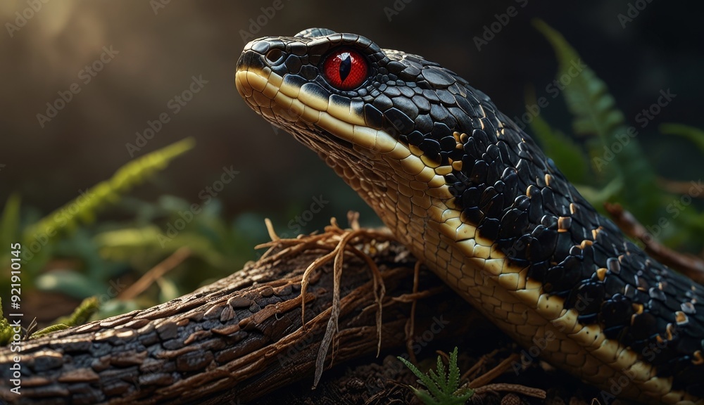 Fototapeta premium Dramatic Close-Up of a Snake