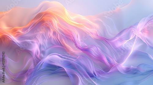 Wallpaper Mural Pastel abstract waves, soft wavy lines in hues of lavender, mint, and peach, fluid and elegant, hd quality, light and airy design, smooth transitions. --ar 16:9 --v 6.0 --s 250 --style raw Torontodigital.ca