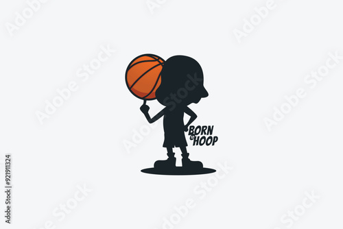 Born to hoop basketball quote with a kid playing basketball. It's great for t-shirts, stickers, merchandise, accessories, etc.