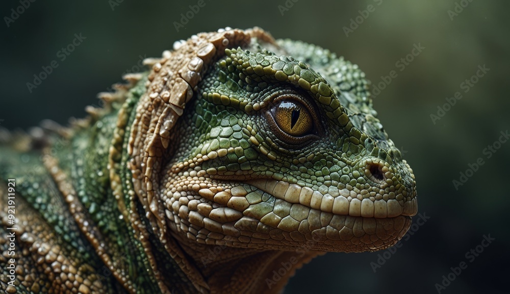 Fototapeta premium Majestic Lizard Close-Up Portrait