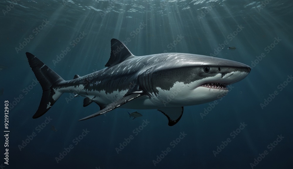Obraz premium Majestic Shark Underwater Portrait