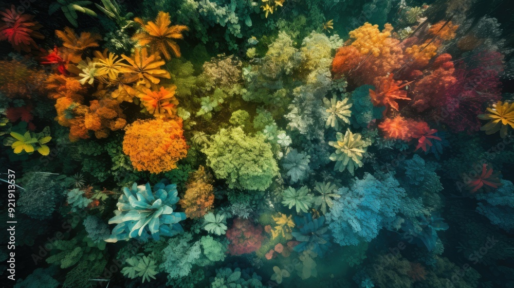 Drone perspective of a vibrant rainforest, showcasing the intricate patterns of the canopy and the vibrant colors of the vegetationDrone shot of a pristine rainforest with rich foliage and misty atmos Drone perspective of a vibrant rainforest, showcasing the intricate patterns of the canopy and the vibrant colors of the vegetationDrone shot of a pristine rainforest with rich foliage and misty atmos