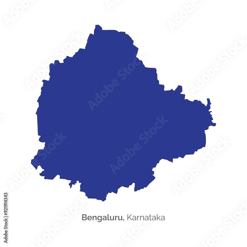 Bengaluru city, Karnataka map vector, illustration. 