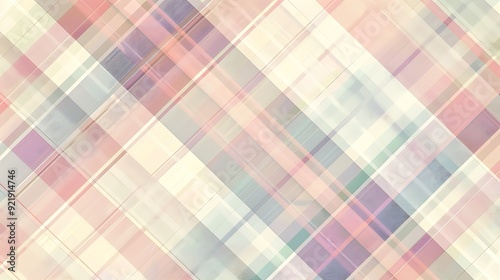 Pastel plaid pattern, soft stripes in shades of lavender, mint, and peach, intersecting lines, hd quality, light and airy design, whimsical feel. --ar 16:9 --v 6.0 --s 250 --style raw