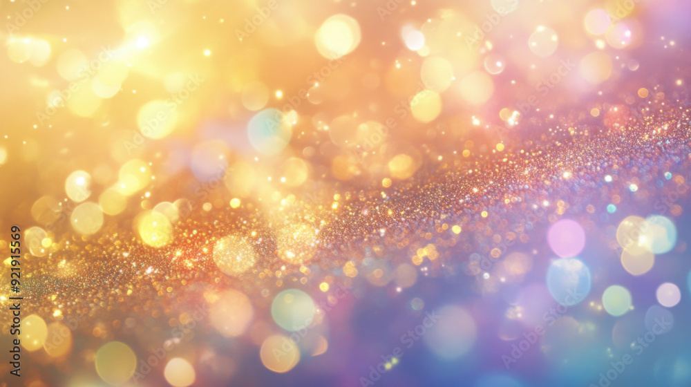 golden abstract background with rainbow light and sparkling bokeh golden abstract background with rainbow light and sparkling bokeh