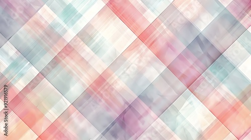 Plaid pattern with pastel hues, gentle shades of lavender, mint, and peach, crisscrossing stripes, high-definition quality, elegant and airy feel, calming design. --ar 16:9 --v 6.0 --s 250 --style raw