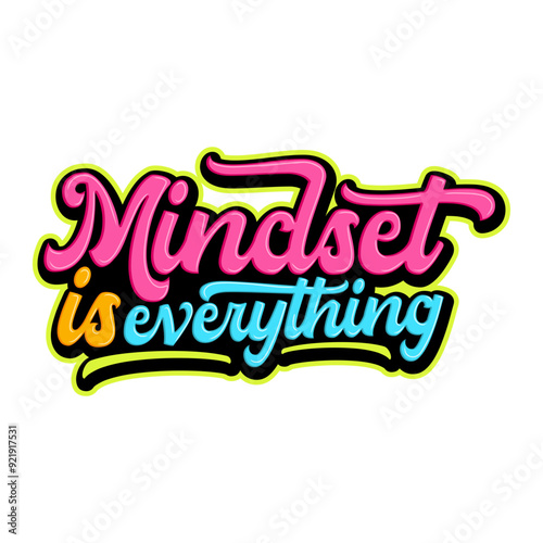 Colorful motivational typography art illustration