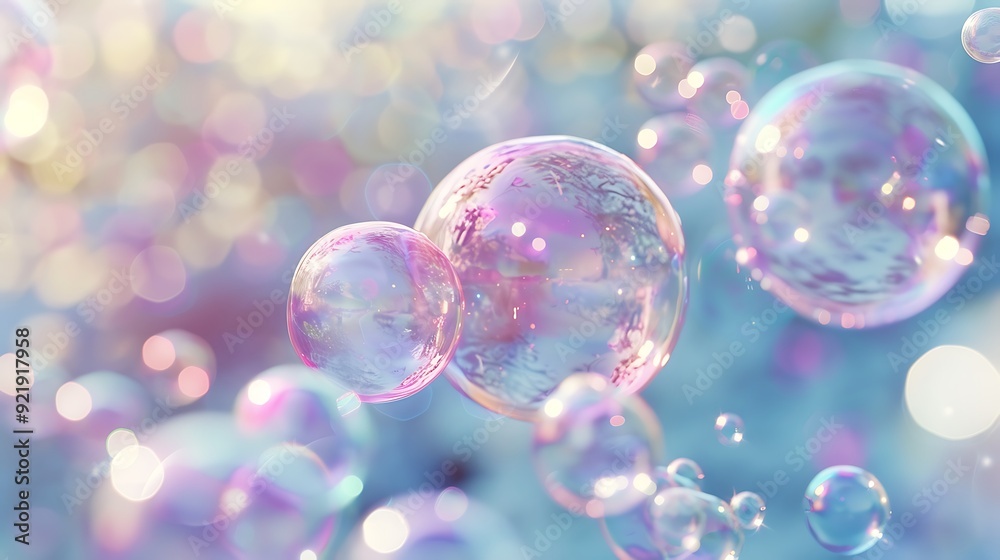 Soft pastel bubbles, floating transparently with hues of pink, mint, and lavender, against a pale blue background, hd quality, dreamy and ethereal atmosphere. --ar 16:9 --v 6.0 --s 250 --style raw Soft pastel bubbles, floating transparently with hues of pink, mint, and lavender, against a pale blue background, hd quality, dreamy and ethereal atmosphere. --ar 16:9 --v 6.0 --s 250 --style raw
