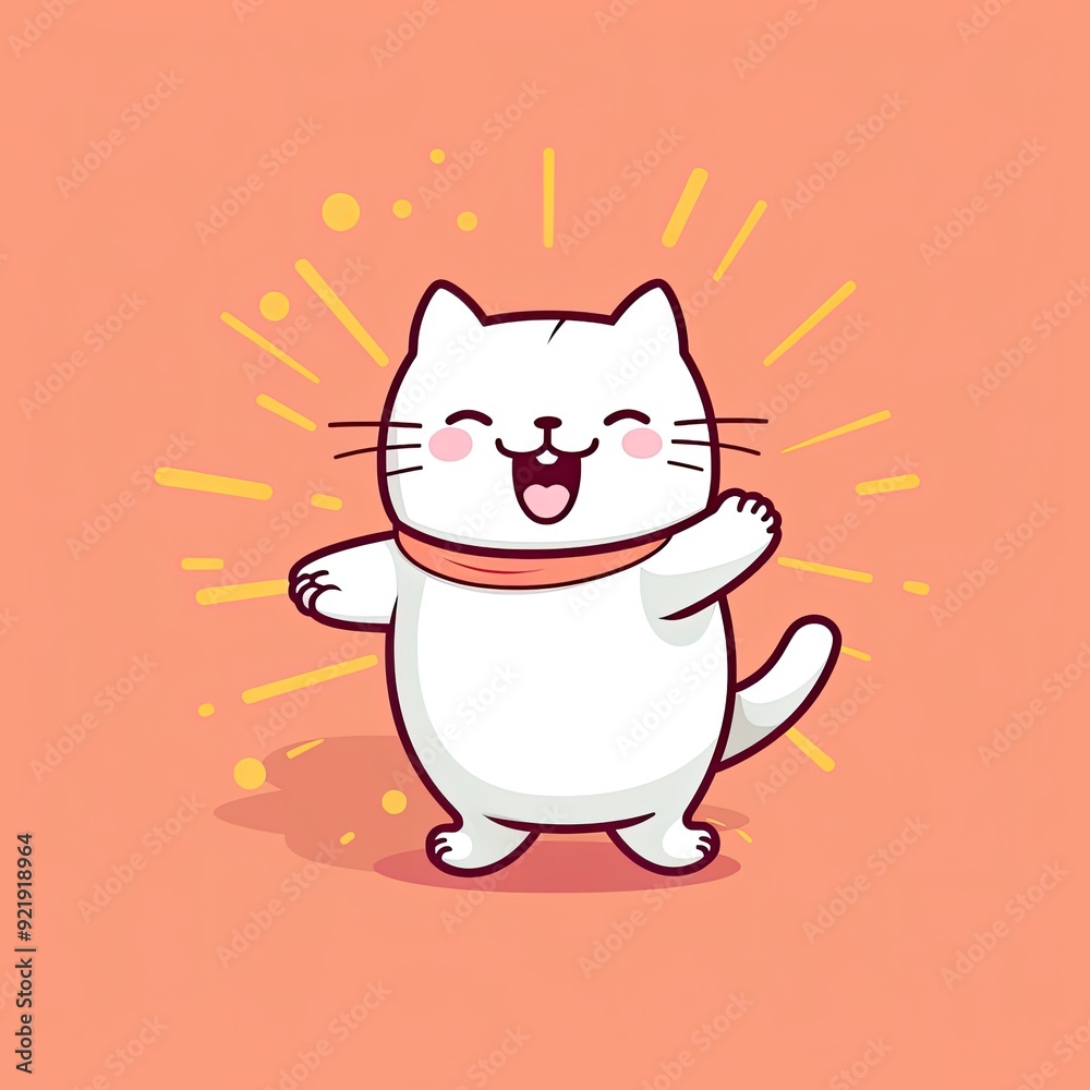 Adorable Pastel Kitten Illustration: A Playful, Dancing Feline Cartoon with a Vibrant, Colorful Background, Showcasing a Cute Kitty with Swag and Singing Charms in Soft, Gentle Hues Adorable Pastel Kitten Illustration: A Playful, Dancing Feline Cartoon with a Vibrant, Colorful Background, Showcasing a Cute Kitty with Swag and Singing Charms in Soft, Gentle Hues