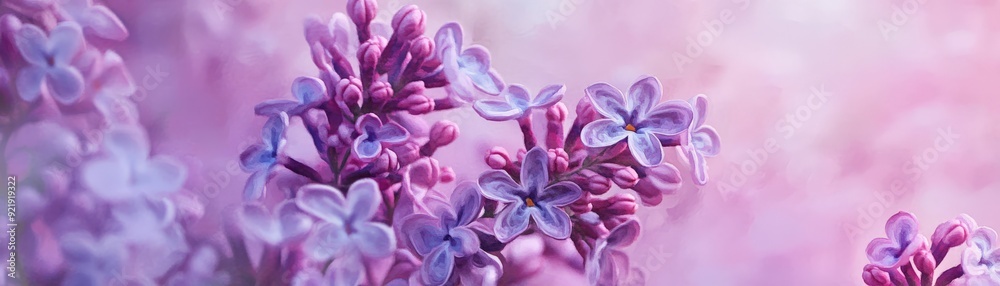 Beautiful close-up of lilac flowers against a soft, dreamy pink background, showcasing the delicate nature of spring blossoms in full bloom. Beautiful close-up of lilac flowers against a soft, dreamy pink background, showcasing the delicate nature of spring blossoms in full bloom.