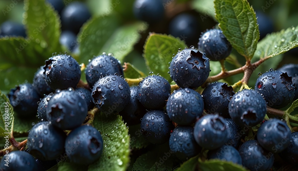 Fresh Blueberries with Dew Drops Fresh Blueberries with Dew Drops