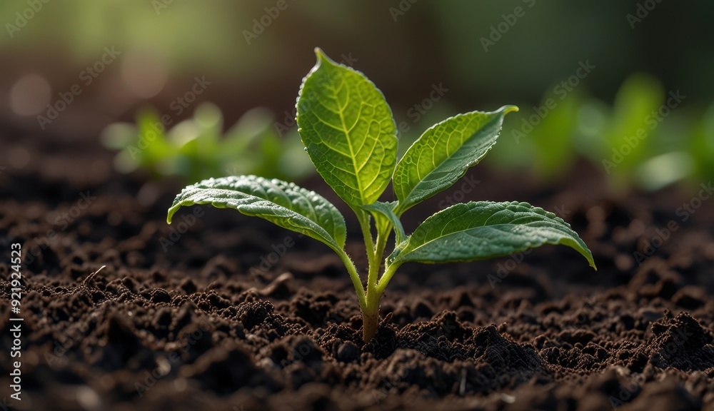 Emerging Plant in Rich Soil Emerging Plant in Rich Soil
