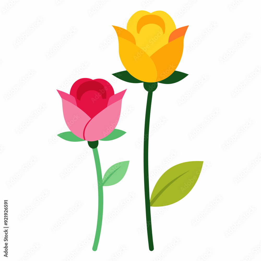 Yellow and Pink Rose flower vector artwork Yellow and Pink Rose flower vector artwork