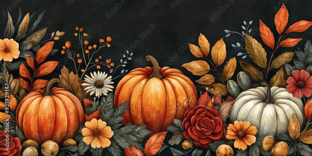 Autumn Harvest Display with Rich Colors and Textures Autumn Harvest Display with Rich Colors and Textures