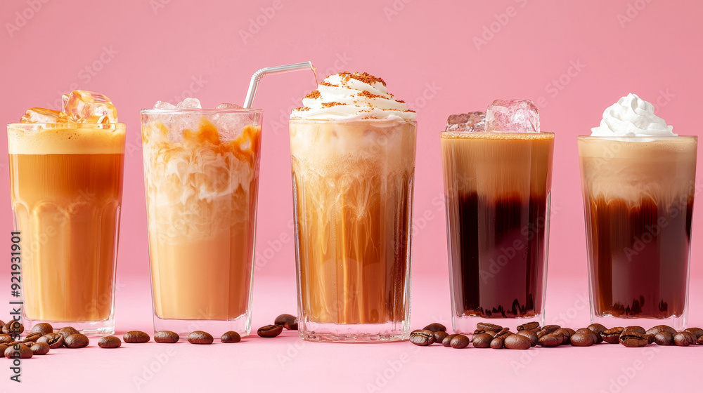 Glass: A tall, clear glass filled with iced coffee, showcasing the dark, rich color of the coffee and the ice cubes within.
Glass: A tall, clear glass filled with iced coffee, showcasing the dark, rich color of the coffee and the ice cubes within.