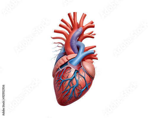 A PNG illustration of diagram for anatomy of ascending aorta of human heart photo