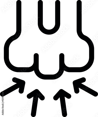 Simple icon of a bone healing process with arrows showing bone regeneration