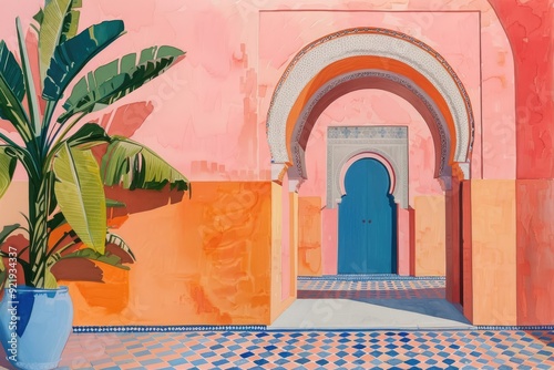 beautiful illustration of marakech
