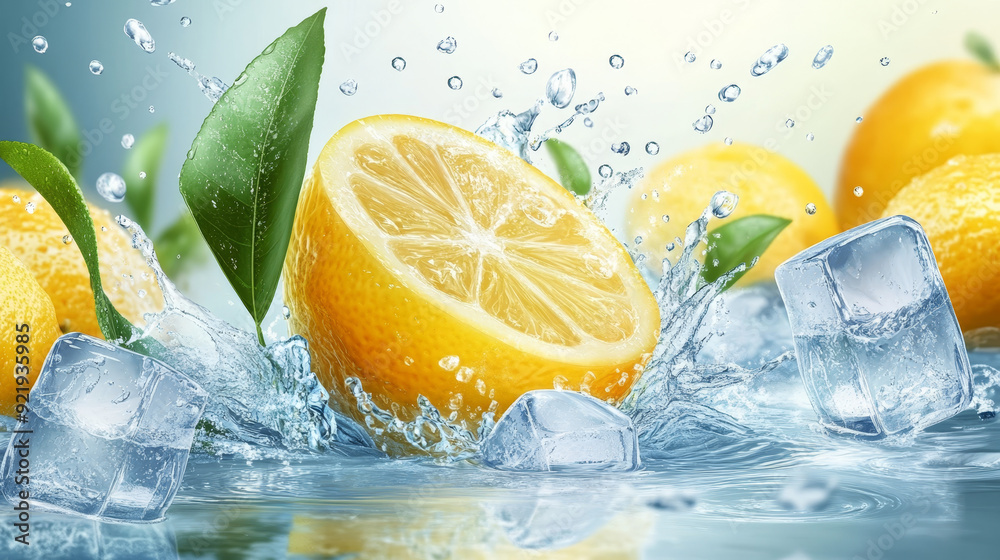 Lemon Fruit: A realistic, vibrant yellow lemon with detailed textures ...