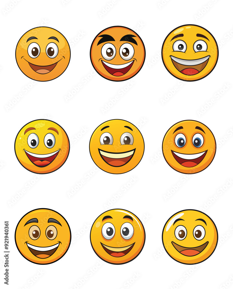 Obraz premium Happy emoji vector illustration