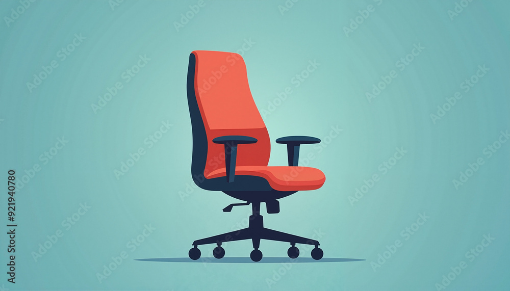 Modern Office Chair in Minimalist Style, Isolated on Light Blue Background Modern Office Chair in Minimalist Style, Isolated on Light Blue Background