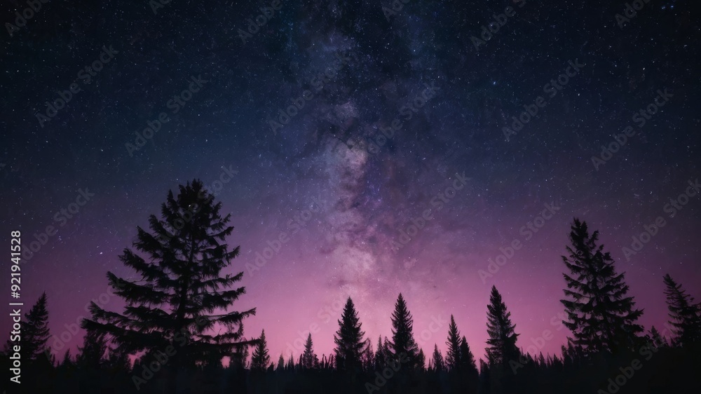 Starry sky in the forest Starry sky in the forest