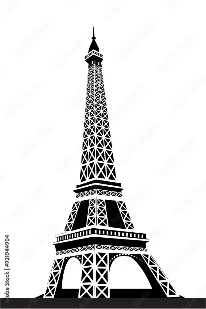Obraz premium A vector silhouette of the Paris Las Vegas, Eiffel Tower—perfect for branding, marketing, or custom designs. Easily editable for various creative uses