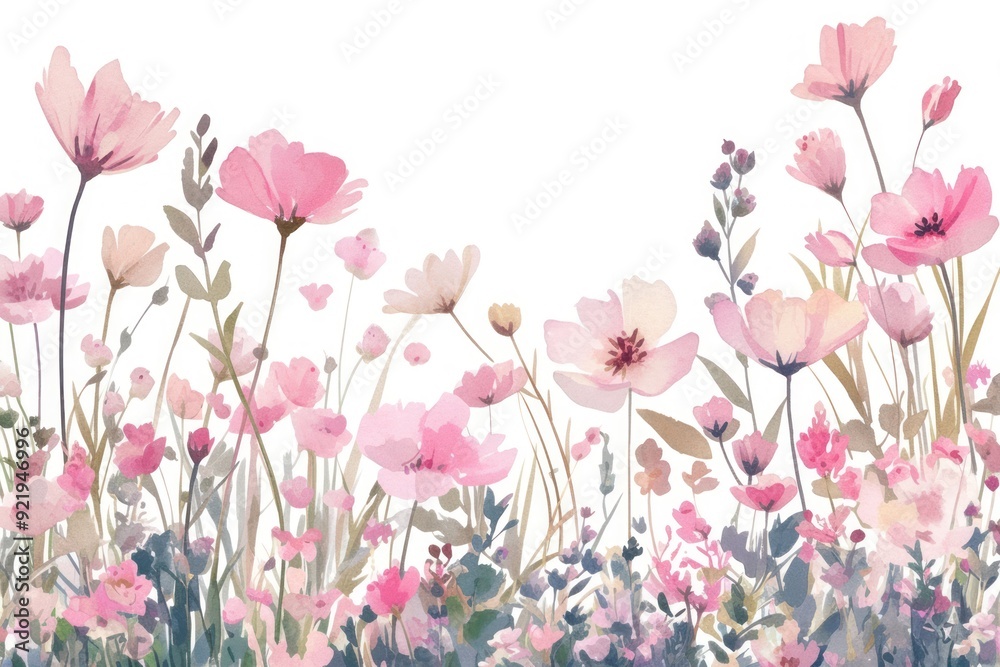 Fototapeta premium Delicate watercolor floral illustration