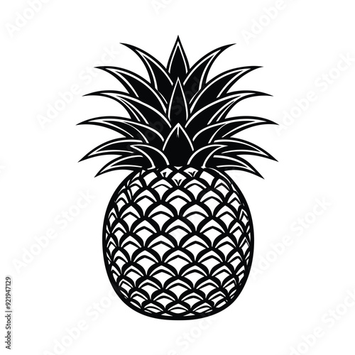 a silhouette of pineapple vector art illustration