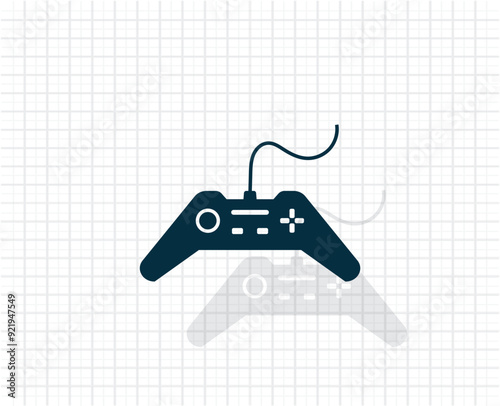 Vector dark color icon with shadow on light checkered background