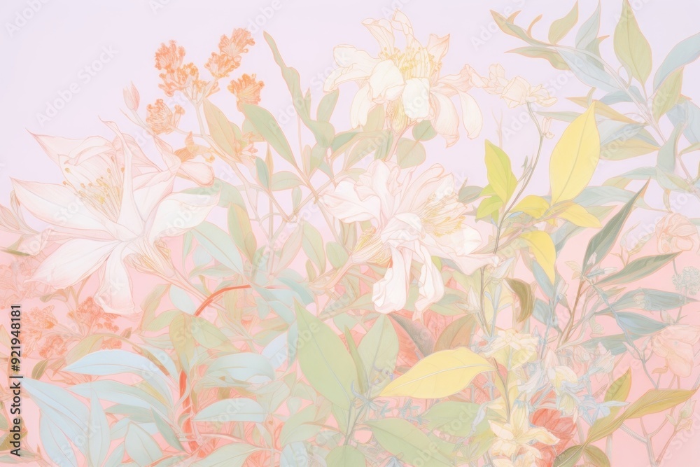 Botanical backgrounds painting pattern. Botanical backgrounds painting pattern.