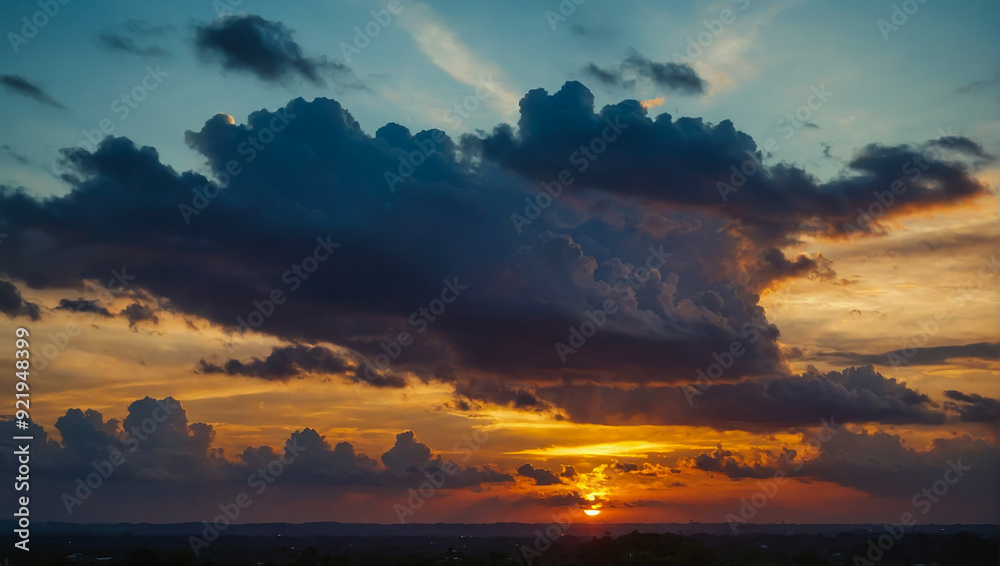 Clouds and the sky as the sun sets. AI generated Clouds and the sky as the sun sets. AI generated