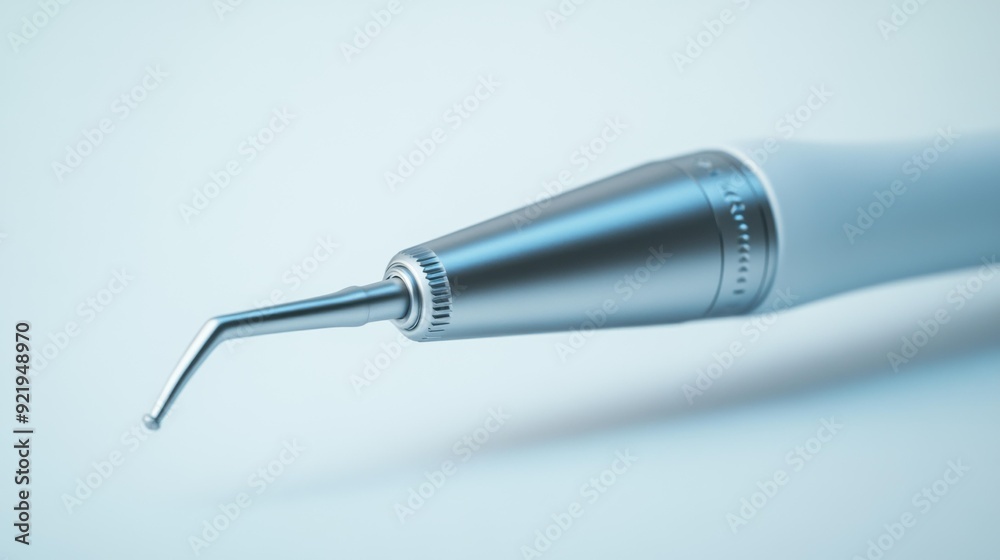 A close-up of a dental tool, showcasing its sleek design and precision. The image conveys a sense of professionalism and cleanliness. A close-up of a dental tool, showcasing its sleek design and precision. The image conveys a sense of professionalism and cleanliness.