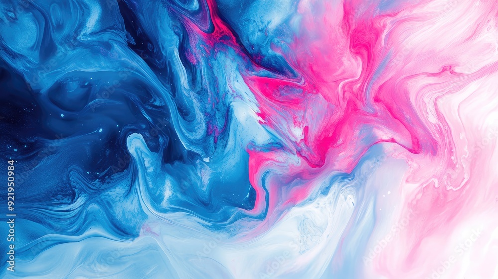 Vivid blue and pink swirls create an abstract design, the colors merging fluidly to form a dynamic composition. Vivid blue and pink swirls create an abstract design, the colors merging fluidly to form a dynamic composition.