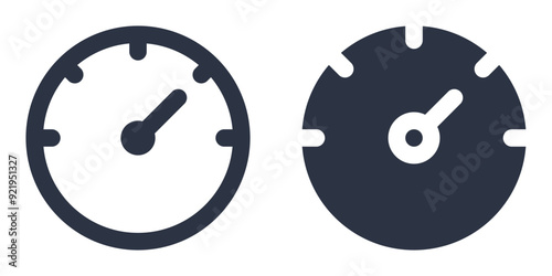 Analog Gauge simple icons set designed in filled, outline, line and stroke style