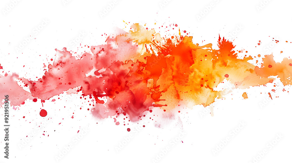 Obraz premium splash of red and orange watercolor, white background