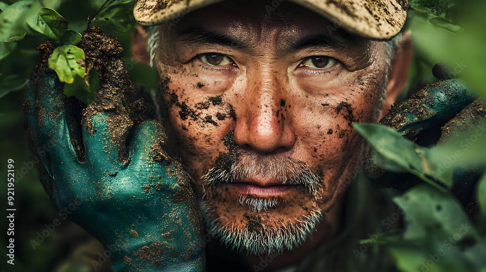 A series of close-up portraits of gardeners from various regions, with earth-stained hands and faces, surrounded by the plants they nurture.
A series of close-up portraits of gardeners from various regions, with earth-stained hands and faces, surrounded by the plants they nurture.