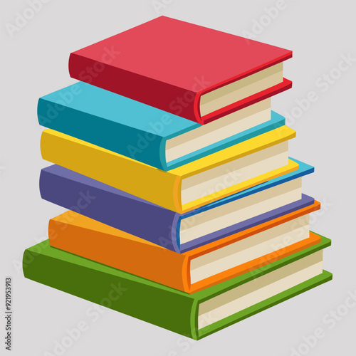 Free Vector A stack of books with one titled quot the one called quot the one quot generative ai