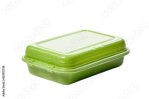 Creative Green Takeout Container Perfectly Designed for Fresh Meals On-the-Go on White or PNG Transparent Background.