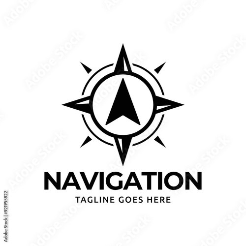 Compass Global Globe Earth Adventure GPS navigation logo design. Vector Illustration