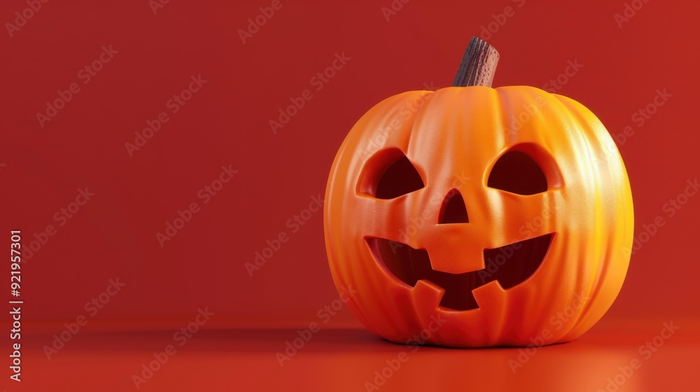A cheerful Halloween pumpkin with a carved face, exuding a playful and festive spirit.